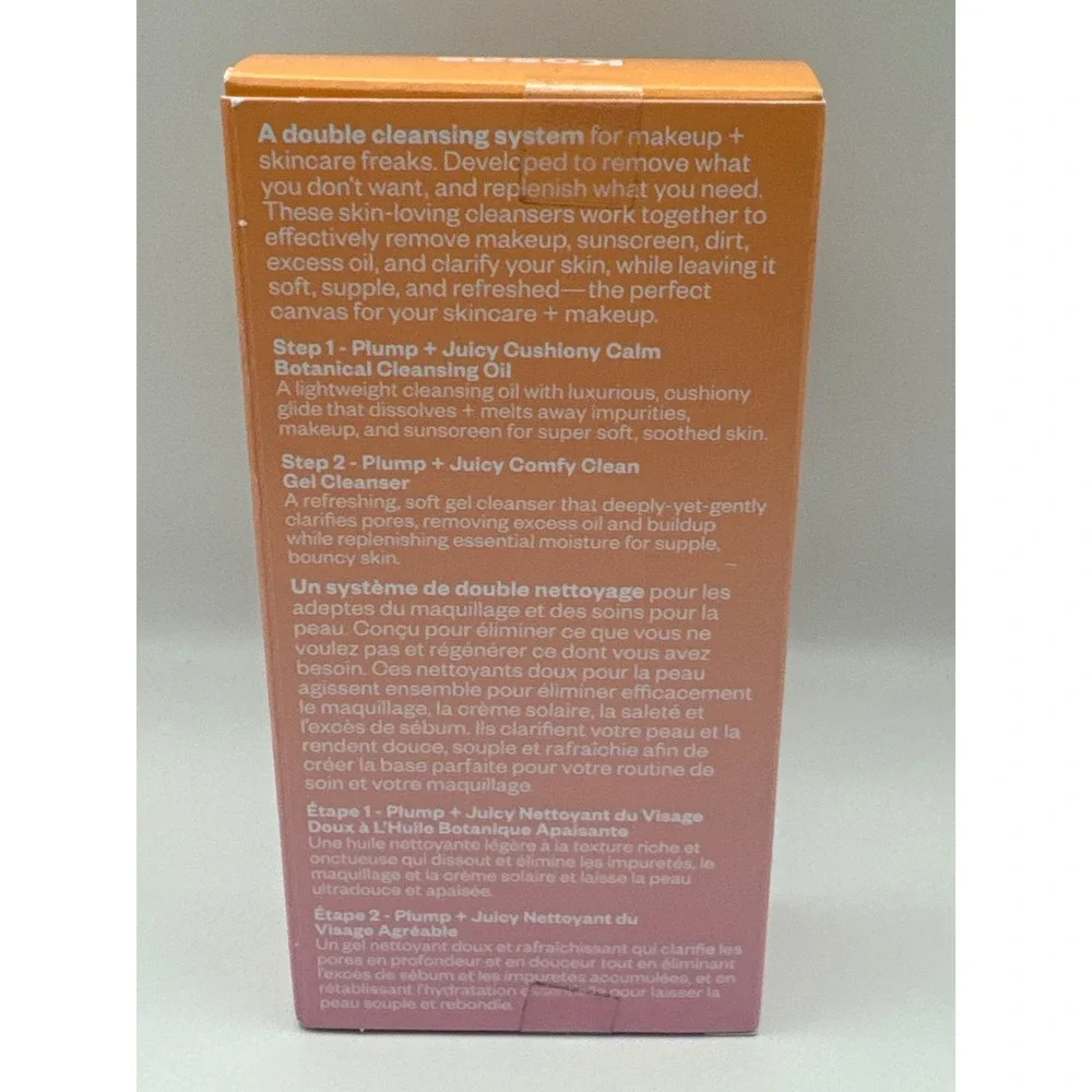 Kosas Plump + Juicy Double Cleansing System Oil and Gel Cleanser‎ Mini Set NEW